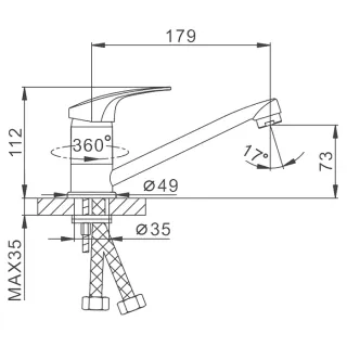 Смеситель для кухни Frap F4539-B хром